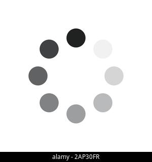 Gray download sign isolated on white background. Load icon in flat design. Data loading bar. Vector illustration. Stock Vector
