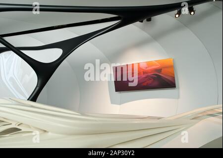 Ausstellung von Zaha Hadid in Paris - Zaha Hadid Exhibition in Paris Stock Photo