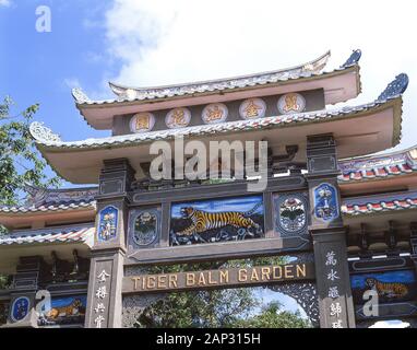 Entrance gate to Tiger Balm Gardens (Haw Par Villa), Pasir Panjang Road, Queenstown, Singapore Island (Pulau Ujong), Singapore Stock Photo