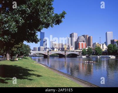 City view across Yarra River, Melbourne, Victoria, Australia Stock Photo