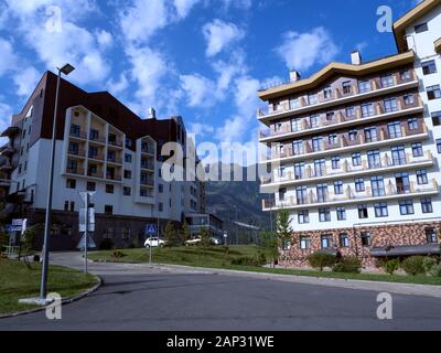 Hotels in Rosa Khutor Krasnaya Polyana Sochi on 09/01/2018 Stock Photo