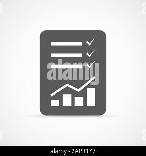 Report of text file. Document with chart symbol. Checklist icon in flat ...