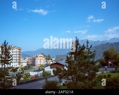 Hotels in Rosa Khutor Krasnaya Polyana Sochi on 09/01/2018 Stock Photo