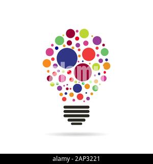 Abstract light bulb icon in flat design. Sign of light bulb isolated. Vector illustration. Stock Vector