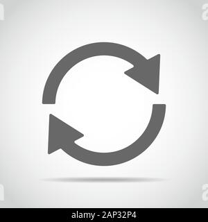Update icon in flat design. Gray icon of the reload. Refresh symbol. Vector illustration. Stock Vector