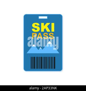 Ski pass icon simple design. Vector eps10 Stock Vector