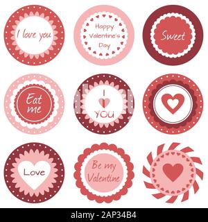 Cupcake toppers for Valentine's Day Stock Vector