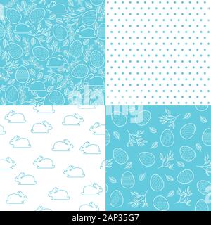 Set of seamless easter patterns for festive design Stock Vector