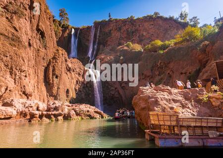 Ouzoud waterfalls near Marrakech in Morocco Stock Photo