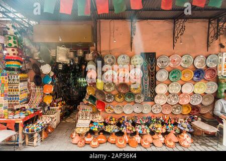 A souvenir shop in Medina, Marrakesh Stock Photo