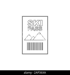 Ski pass icon simple design. Vector eps10 Stock Vector