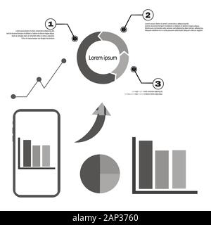 Collection of Infographic Templates - for statistics and business analytics. Stock Vector