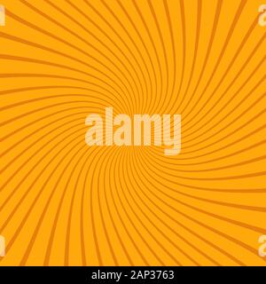Abstract sunbeams spiral background. Bright sunbeams on orange background. Vector illustration. Abstract bright background Stock Vector