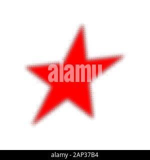 Halftone star icon. Vector illustration. Red flat star in halftone design. Stock Vector