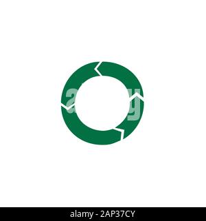 Vector template green pie chart, infographics Stock Vector