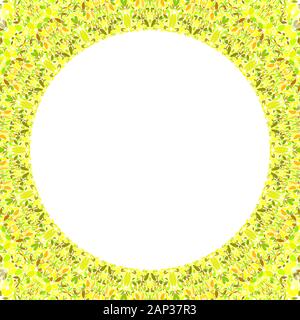 Round floral frame design - abstract vector border graphic element Stock Vector