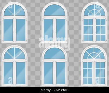 Set of PVC windows Stock Vector