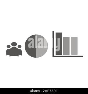 Business set icons - infographic. Analytics and business statistics, round diagram, graphs Stock Vector