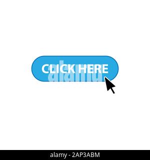 Click here button icon with arrow. Vector Stock Vector