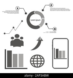 vector collection of business icons - infographic templates for analytics and business statistics. Stock Vector