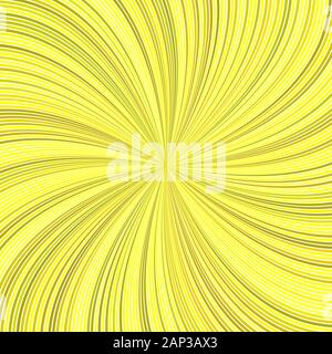 Yellow abstract psychedelic spiral burst stripe background - vector graphic design Stock Vector