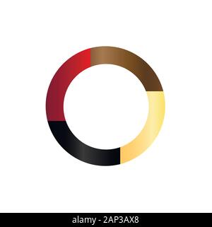 Four-part circular gradient business chart infographics. Analysis and statistics of information Stock Vector