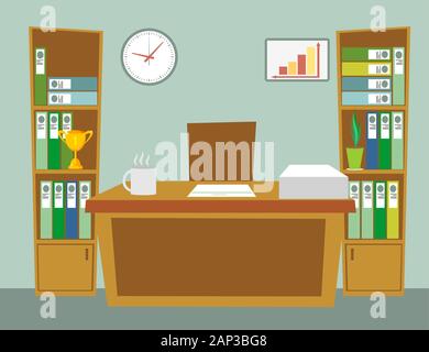 Cartoon vector illustration without furniture. Big empty living room ...