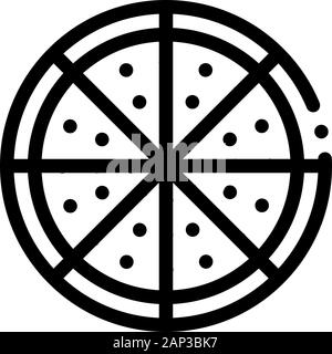 Cut Pizza Icon Vector Outline Illustration Stock Vector