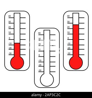 thermometers at different levels, donation for fundraise or charity goals Stock Vector