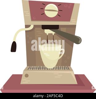 Flat vector coffee machine. Alternative methods of brewing coffee. Coffee culture. Stock Vector