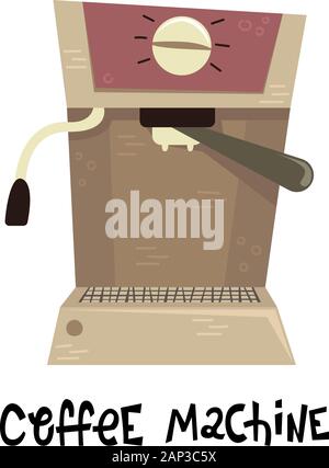 Flat vector coffee machine. Alternative methods of brewing coffee. Coffee culture. Stock Vector