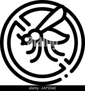 Crossed Mosquito Icon Vector Outline Illustration Stock Vector