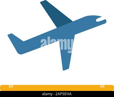 Airplane take off from airport, vector cartoon illustration Stock ...