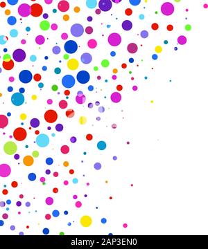 Multicolored polka dots on a white background Stock Vector