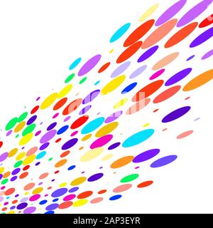 Multicolored polka dots on a white background Stock Vector