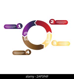 Business Infographics - Color Gradient Pie Chart - Statistics and Analytics Stock Vector