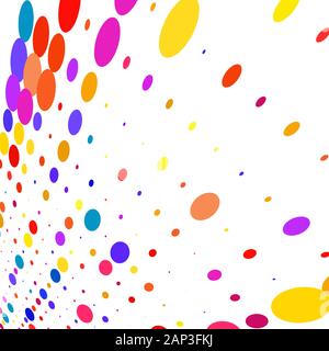 Multicolored polka dots on a white background Stock Vector