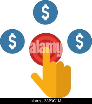 Pay Per Click icon. Flat creative element from advertising icons collection. Colored pay per click icon for templates, web design and software Stock Vector