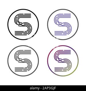 line S letter mock up initials logo, elegant monogram for business card hipster S emblem. Stock Vector