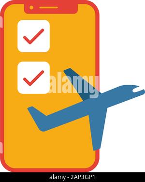 Online Check In icon. Flat creative element from airport icons collection. Colored online check in icon for templates, web design and software Stock Vector