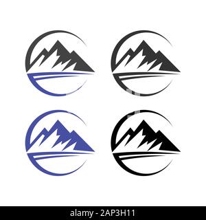 Mountain Logo Vector Design Template, Flat design logo template Stock Vector