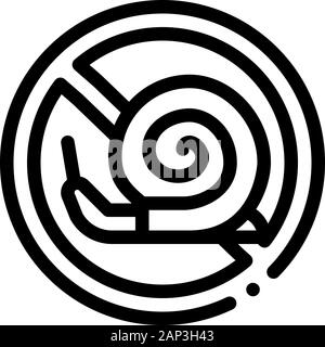 Crossed Snail Icon Vector Outline Illustration Stock Vector