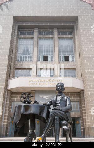 Bangkok, Thailand - September 28th 2019: Statue of Field Marshal Prince Bhanurangsi Savangwongse outside the Grand Postal building on Charoen Krung ro Stock Photo