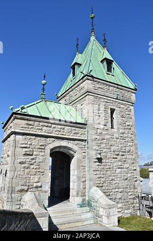 The walls, gates, and fortifications of Old Quebec City Stock Photo