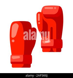 Icon of boxing gloves in flat style. Stock Vector