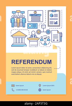 Election brochure template layout. Holding voting. Voter turnout. Flyer ...