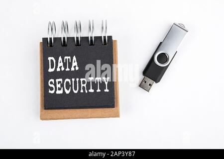 Data Security. USB memory stick on white background. Information and technology Stock Photo