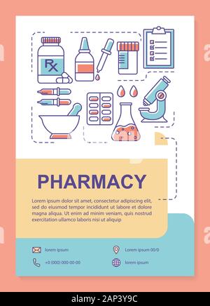 Pharmaceutical industry poster template layout. Drugs production ...