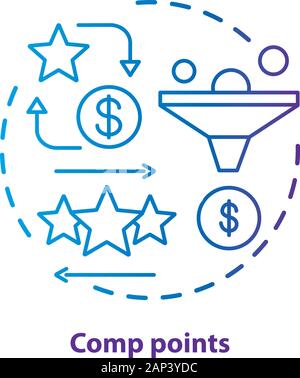 Casino comp points concept icon. Redeem points and bonuses idea thin line illustration. Cashback and reward offer. Loyalty reward program. Vector isol Stock Vector