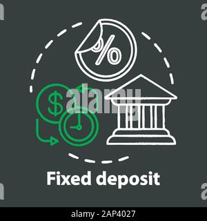 Savings chalk concept icon. Fixed deposit idea. Creating investment account. Getting bigger profits, interest until maturity date. Financial services. Stock Vector